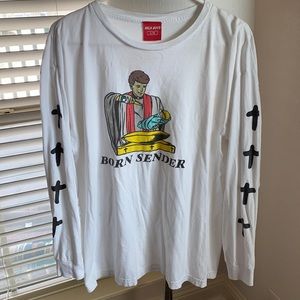 Nelk white large long sleeve tee.